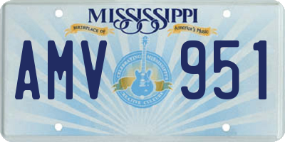 MS license plate AMV951