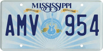 MS license plate AMV954