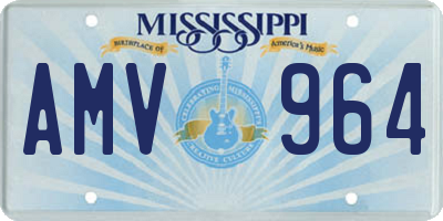 MS license plate AMV964