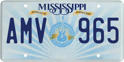 MS license plate AMV965