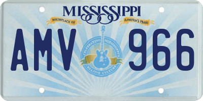 MS license plate AMV966