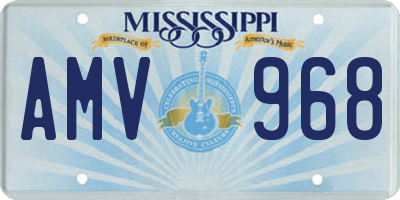 MS license plate AMV968