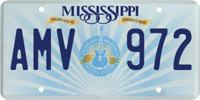MS license plate AMV972
