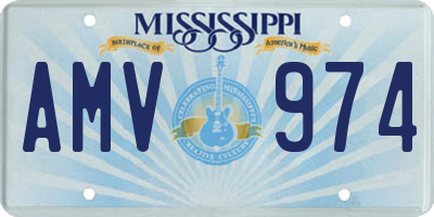 MS license plate AMV974
