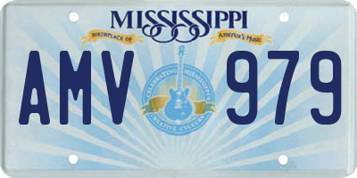 MS license plate AMV979