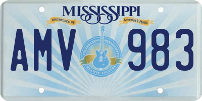 MS license plate AMV983