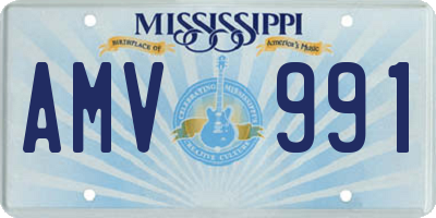 MS license plate AMV991