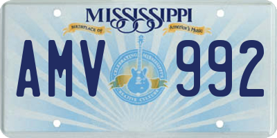 MS license plate AMV992
