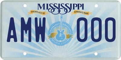MS license plate AMW000