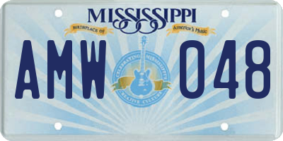 MS license plate AMW048