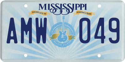 MS license plate AMW049