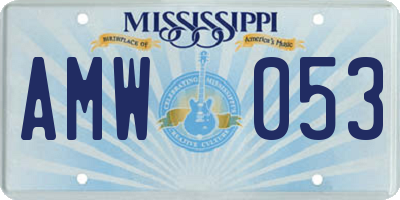MS license plate AMW053