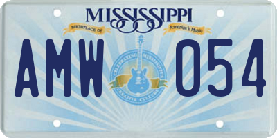 MS license plate AMW054