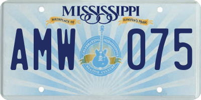 MS license plate AMW075