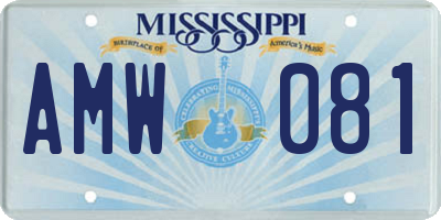 MS license plate AMW081