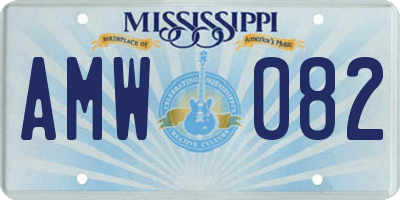 MS license plate AMW082