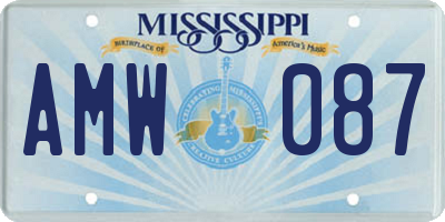 MS license plate AMW087