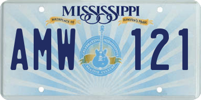 MS license plate AMW121