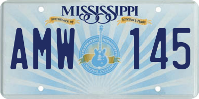 MS license plate AMW145