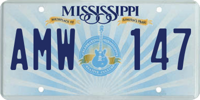 MS license plate AMW147