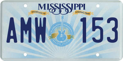 MS license plate AMW153