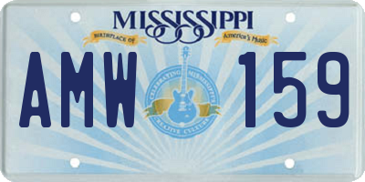 MS license plate AMW159