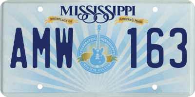 MS license plate AMW163