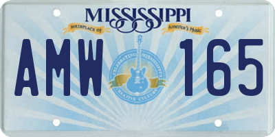 MS license plate AMW165