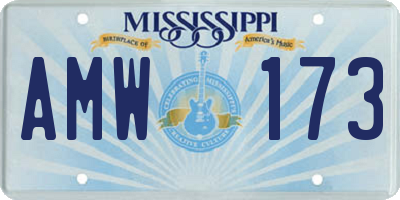 MS license plate AMW173