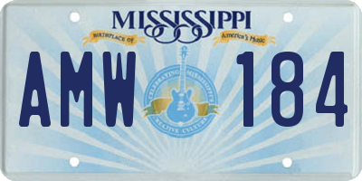 MS license plate AMW184
