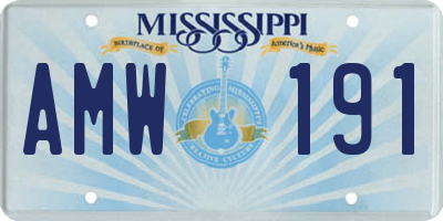 MS license plate AMW191