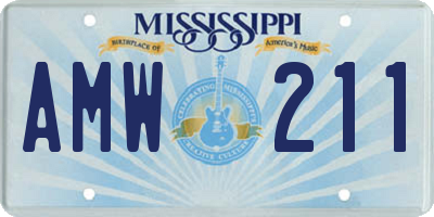 MS license plate AMW211