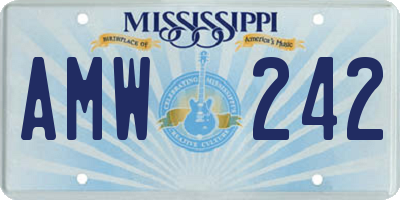 MS license plate AMW242