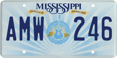 MS license plate AMW246