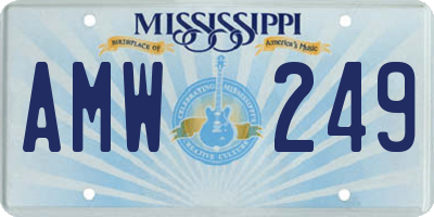 MS license plate AMW249