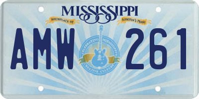 MS license plate AMW261