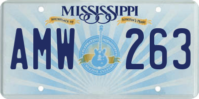 MS license plate AMW263