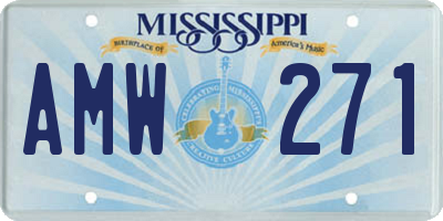 MS license plate AMW271
