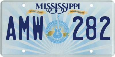 MS license plate AMW282