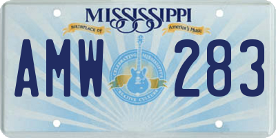 MS license plate AMW283