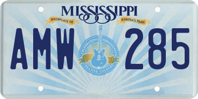 MS license plate AMW285