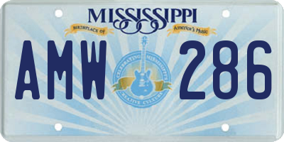MS license plate AMW286