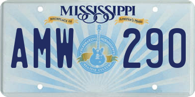 MS license plate AMW290