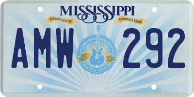 MS license plate AMW292