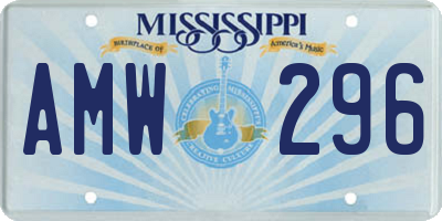MS license plate AMW296