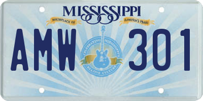 MS license plate AMW301