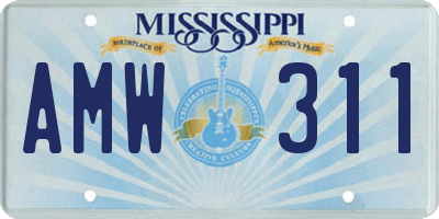 MS license plate AMW311