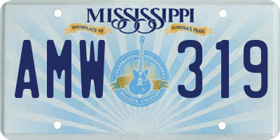 MS license plate AMW319