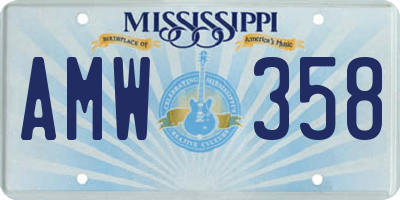 MS license plate AMW358
