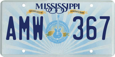 MS license plate AMW367